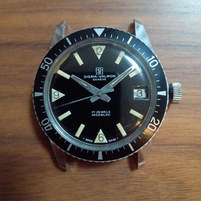 Serviced Sigma-valmon Hand-wound Diver Watch Vintage Style Dive Watch Mens
