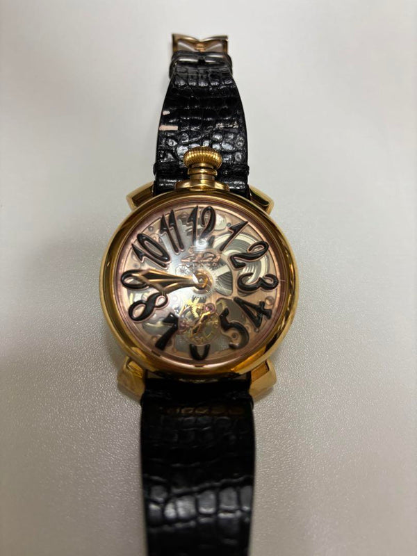 Manuale 48mm Skeleton Watch Gold Black Limited Edition Swiss Made