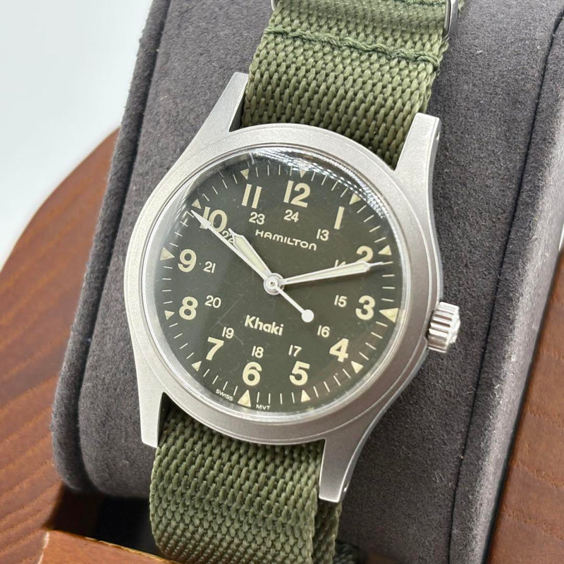 9415a Hand-winding Watch Khaki Green Dial Vintage Style Mechanical