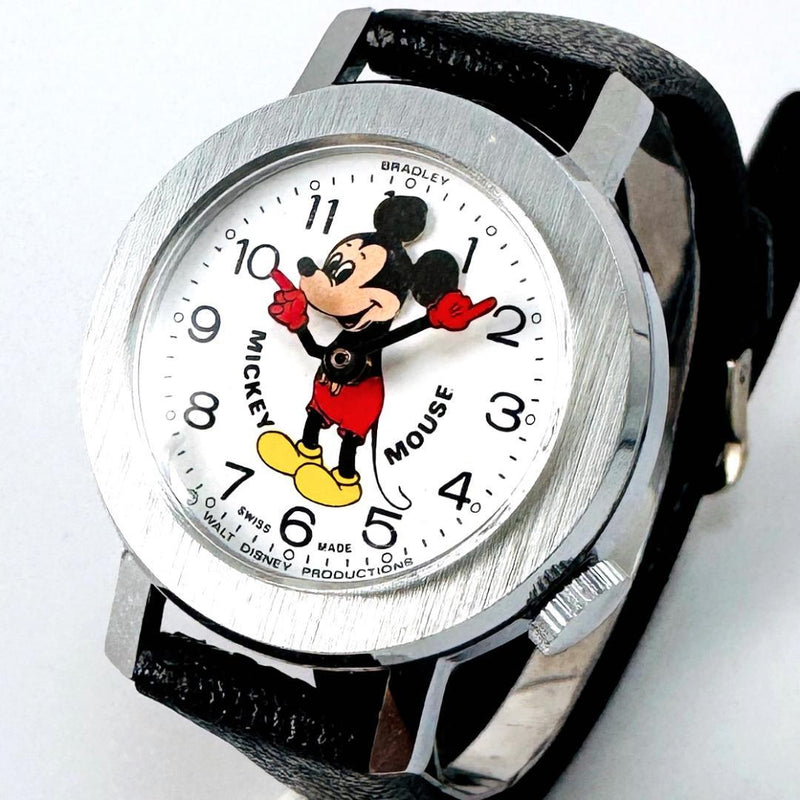 Bradley Mickey Mouse Hand-winding 1970s Bobblehead Watch Case Vintage