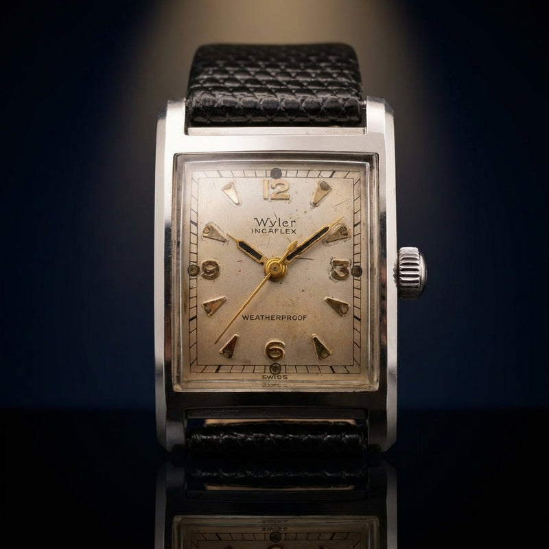 Hand-wound Watch Rectangular Square-shaped Wristwatch Mechanical Movement