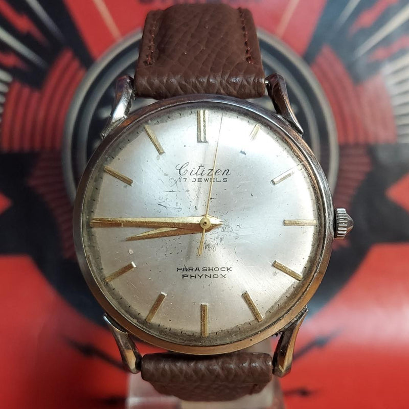 Antique 1950s  Center Second Mens Watch Vintage Mechanical Wristwatch