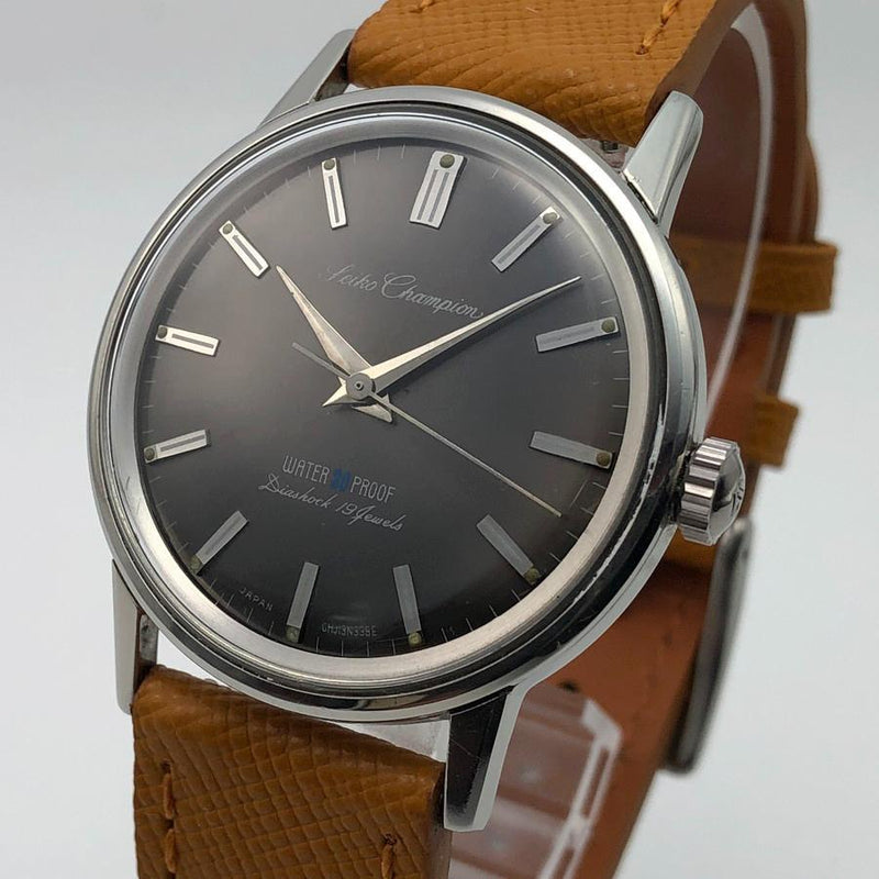 Champion 1962 Vintage Watch Black Dial Mechanical Collectible Mens