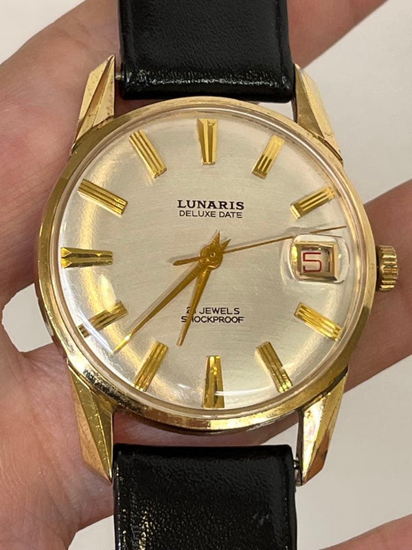 Lunaris Swiss Watch 21 Jewels Hand-wound Mechanical Watch Working Condition