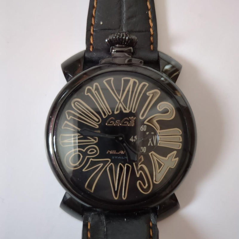 Gaga Milano Watch Black Swiss Made Quartz Movement Fashion Wristwatch