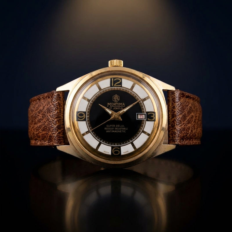 Hand-wound Mens Watch Date Antimagnetic Vintage Mechanical Wristwatch