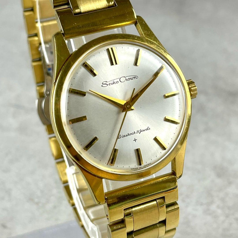 Crown Manual Winding Wristwatch Working Belt Vintage Watch Collectible