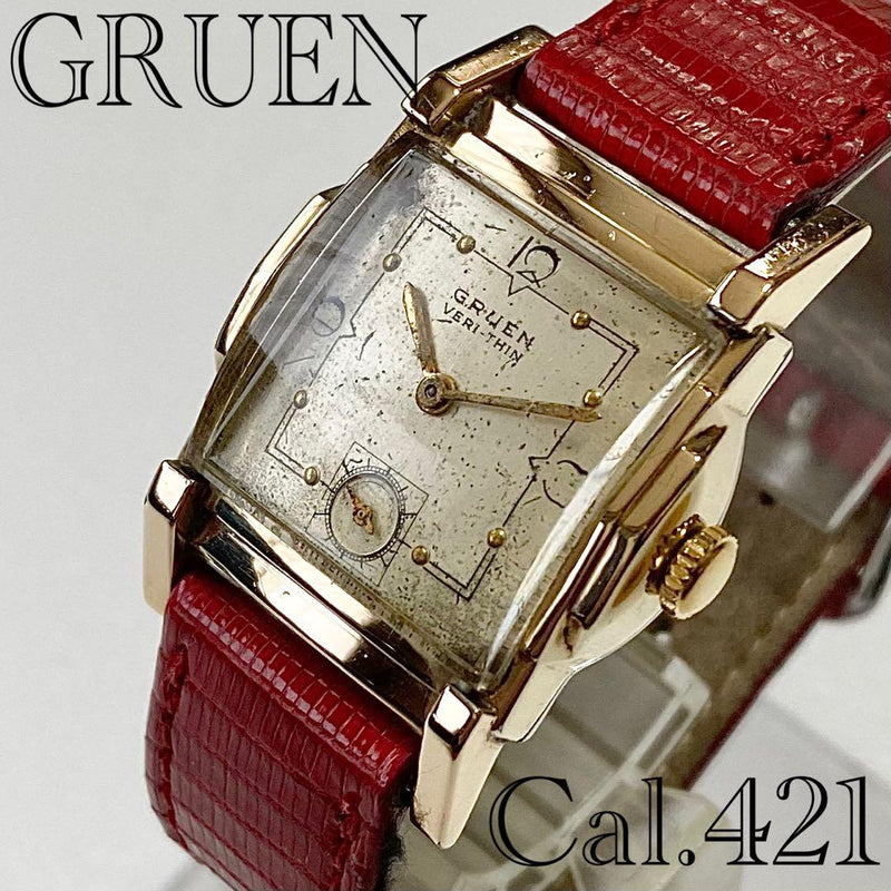 Gruen Cal. 421 10k Gold Filled Mens Hand-winding Watch 1950s Antique Dress Watch