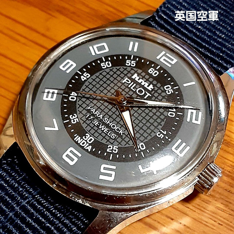 Hmt Vintage Military British Royal Air Force Hand-winding Mens Watch Working