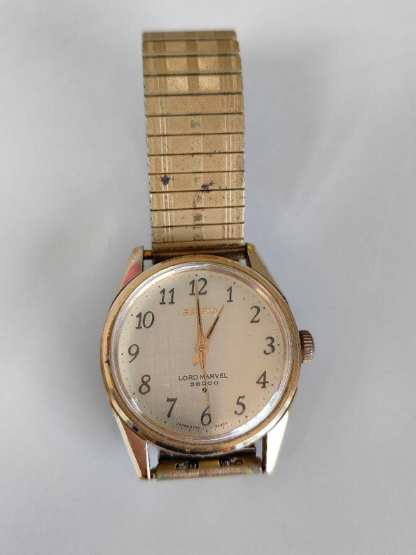 36000 Lord Marvel Mens Watch Vintage Mechanical Wristwatch Working