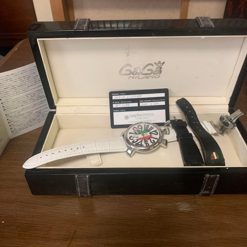 Gaga Milano 48mm Watch Quartz Stainless Steel Swiss Made Fashion Casual Mens