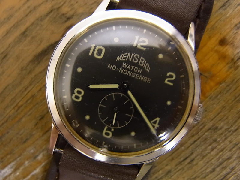 × Mens Bigi Hand-winding Watch 5328-002a Vintage Style Mechanical