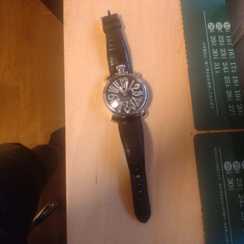 Gaga Milano Hand-wound Watch Black Swiss Made Mechanical Luxury Mens Watch