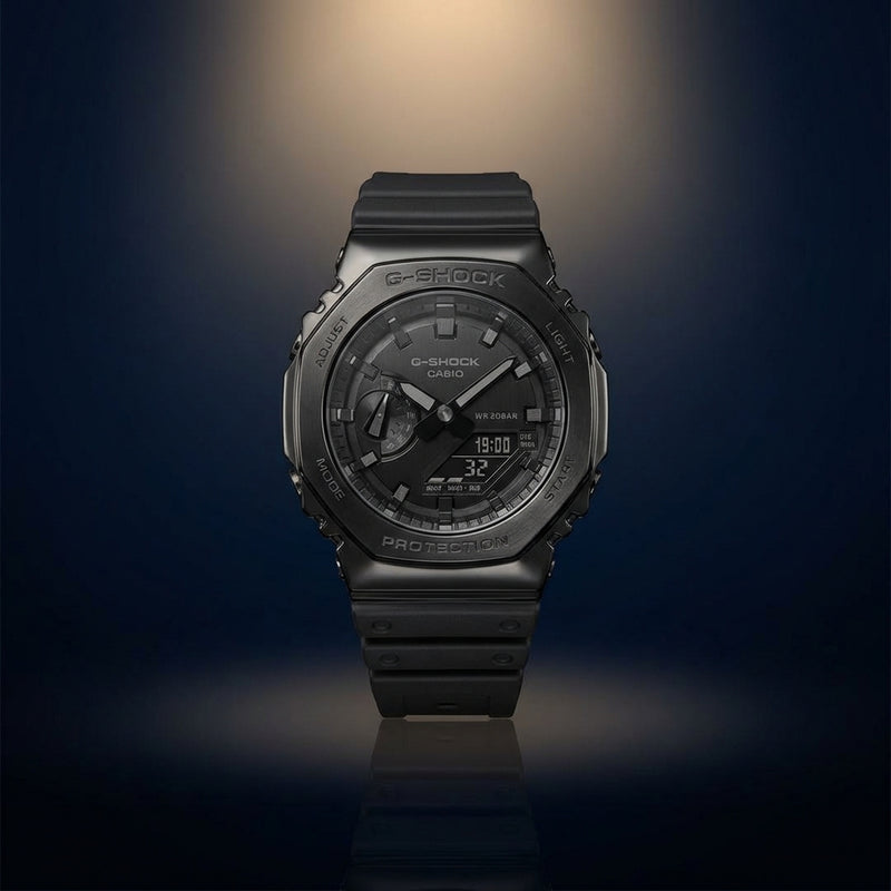 G-shock Gm-s2100b-8ajf Metal Covered Watch Black Resin Band Quartz