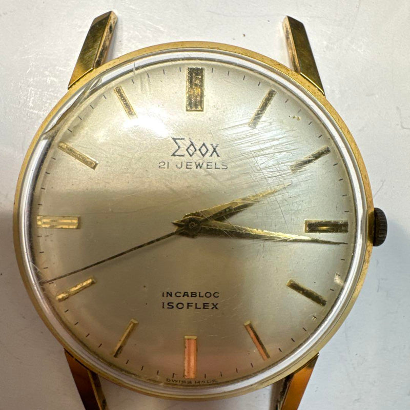 Edox Mens Hand-wound Vintage Watch Swiss Made Mechanical Dress Watch