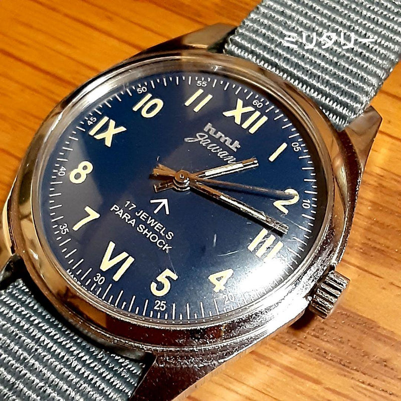 Hmt Vintage Military Broad Arrow Hand-winding Mens Watch Working Condition