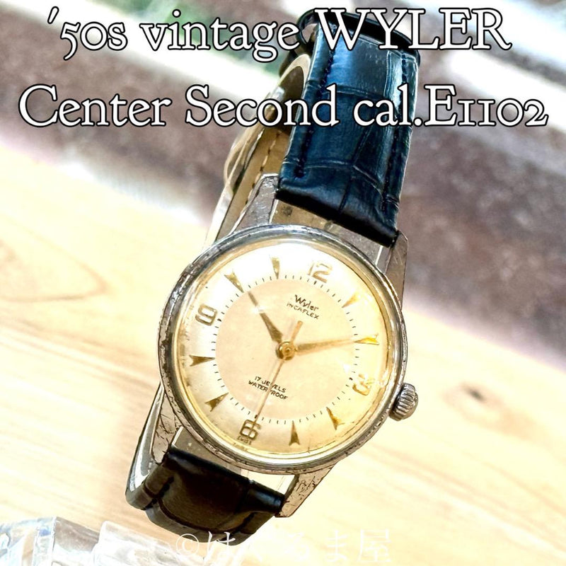 50s  Manual-wind Mens Watch Center Seconds Vintage Style Wristwatch