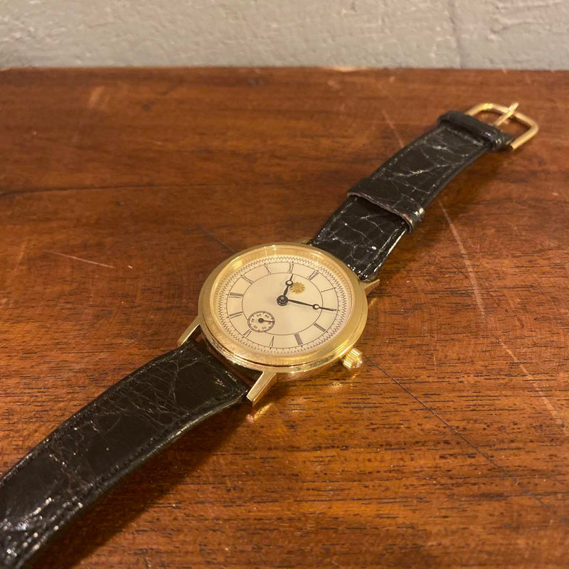 Showa Retro Emperor Hirohito 60th Anniversary Hand-winding Watch Gold Tone