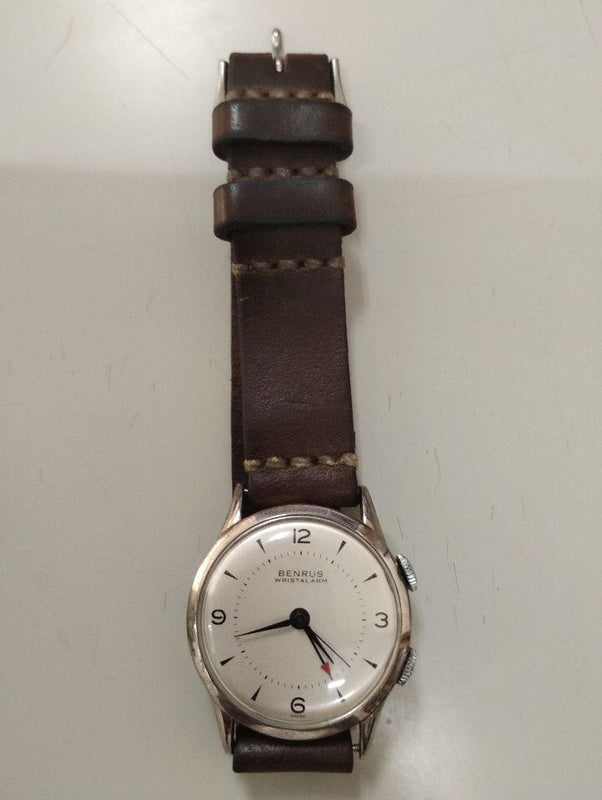 Benrus Wristalarm Analog Hand-winding Watch Vintage Alarm Wristwatch Mechanical