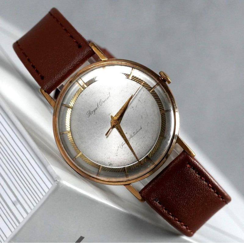 Royal Orient Vintage Quartz Watch Hand-winding Mens Dress Watch