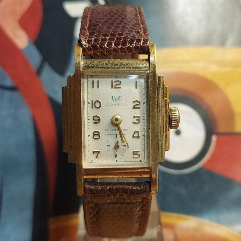 Antique Shokosha Cortel Square Display 1930s Mens Watch Vintage Art Deco