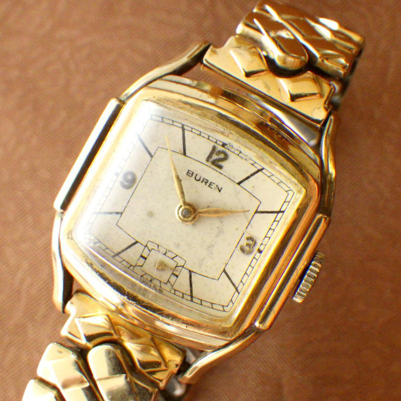 10k Gold Plated Swiss Made Vintage Manual Wind Wristwatch Circa 1940s