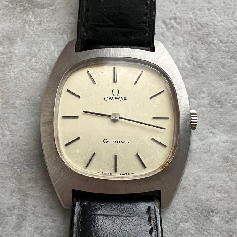 Omega Geneve Antique Mens Hand-winding Wristwatch Tarusa Vintage Mechanical