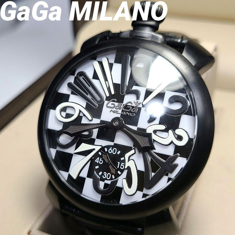 Gaga Milano Manuale 48 Chess Wristwatch Hand-wound Mechanical Watch Mens Analog