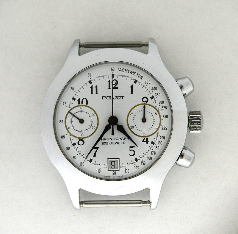 Poljot Hand-wound Chronograph 23 Jewels 241756 Watch Mechanical Russian Classic