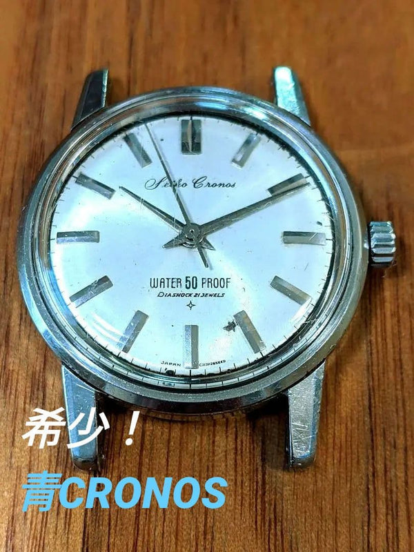 Chronos Seahorse Watch Waterproof Case Blue Dial 21 Jewels Rare Vintage