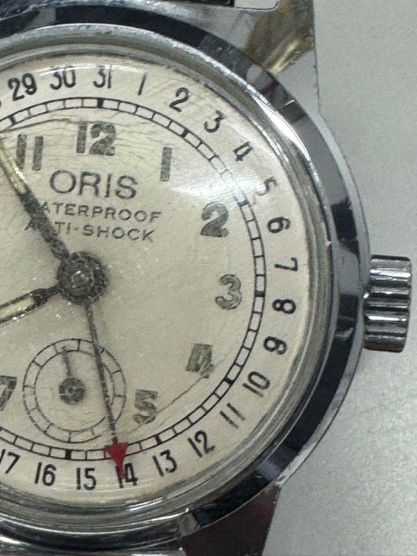 Pointer Date Watch Swiss Made  Leather Band Stainless Steel Case