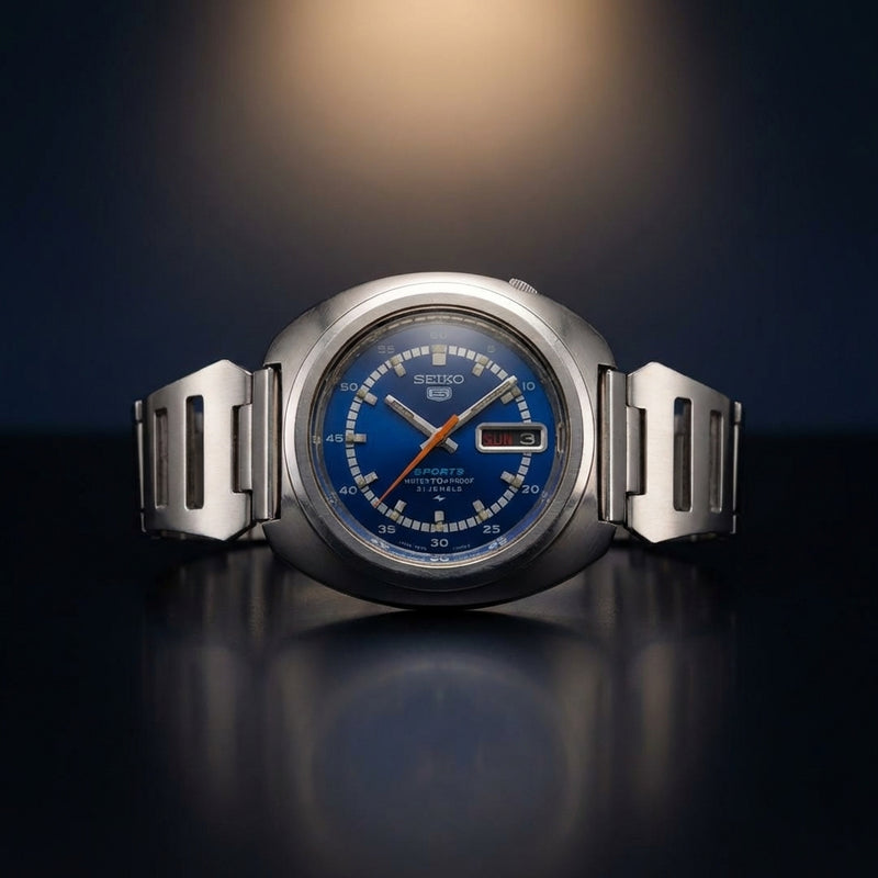 70s  5 Sports  Vintage Watch Seiko Sports Mens Watch Collectible