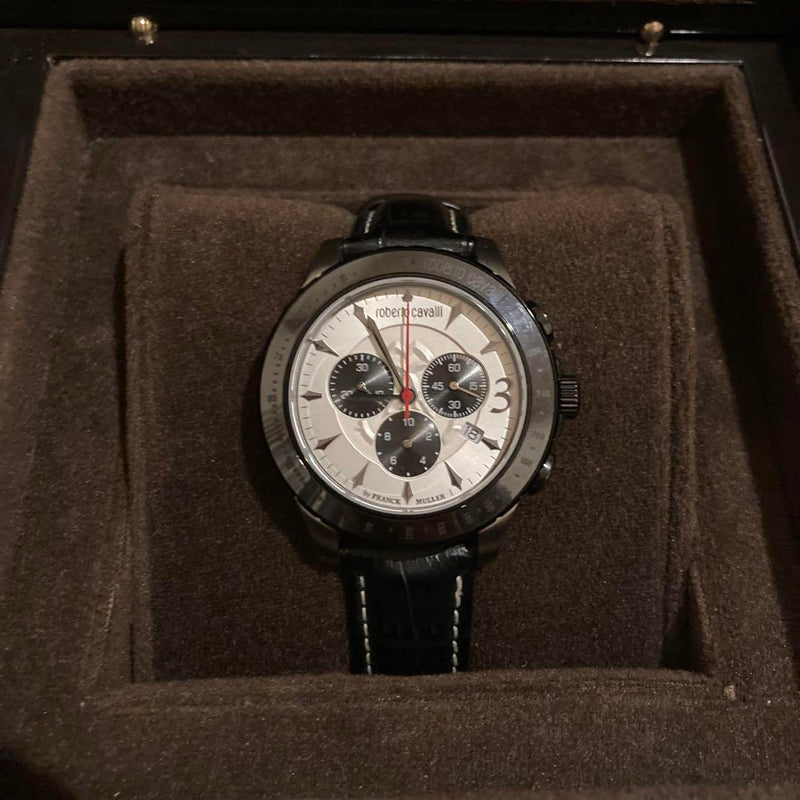 Roberto Cavalli By Franck Muller 1g014 Chronograph Watch With Box Swiss Made