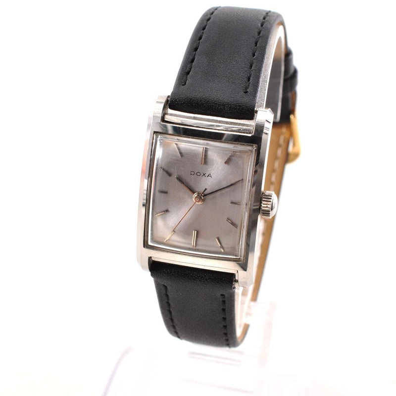 Doxa Square Silver Hand-winding Watch Mens Analog With Strap Vintage Style