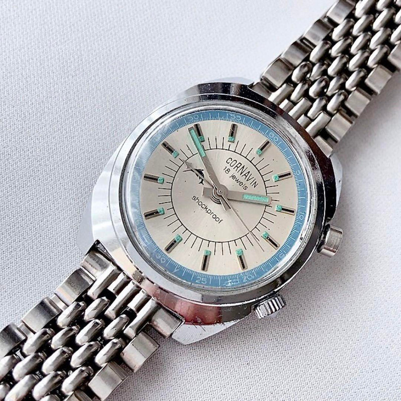 Ussr Cornavin 18 Jewels Mens Hand-wound Mechanical Alarm Watch Vintage