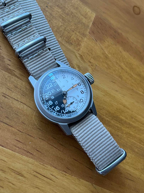 Elgin Military Watch 24-hour Hand-wound Reproduction Vintage Style Authentic