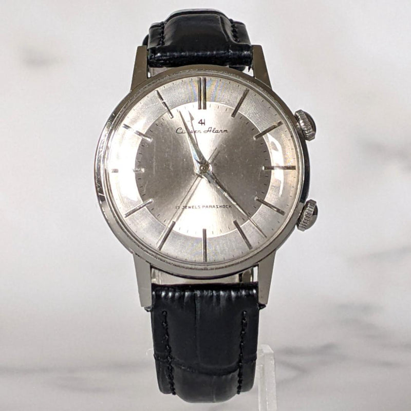 Alarm 4h Hand-winding Watch Silver Stainless Steel Vintage Style