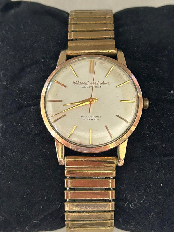 Super Terrace Hand-winding Watch 14k Gold 100 Microns 25 Jewels Vintage