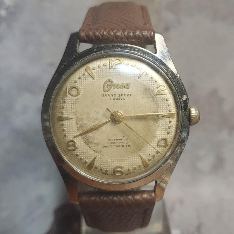 Onsa Swiss-made Mens Watch Antique 1960s Vintage Mechanical Wristwatch