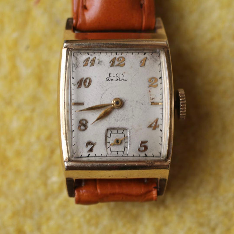 Elgin Deluxe 10k Antique Watch Gold Filled Mechanical Movement Collectible