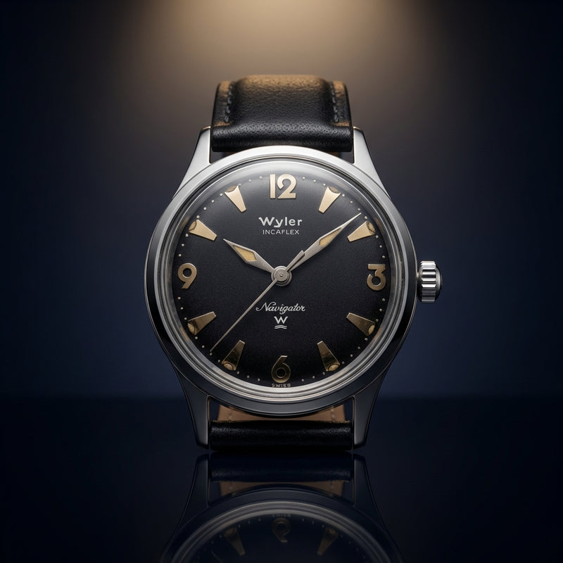 Antique  Watch Switzerland Black Dial Working Vintage Swiss Timepiece