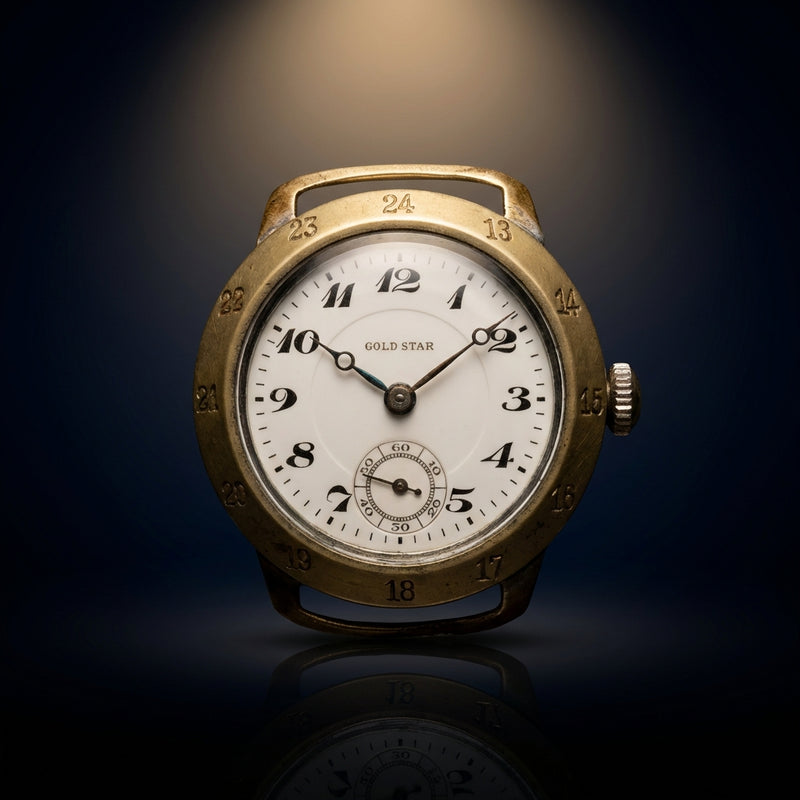 Gold Star Pre-war Wristwatch Double Case Hand-wound Mechanical Watch Vintage