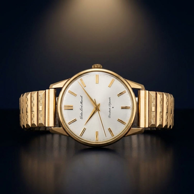 Lord Marvel Clamshell Case K14 Gold Luxury Watch Japanese Made Vintage