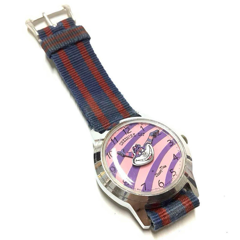 Vintage  Disney Time Cheshire Cat Watch Showa Era Working Collectible