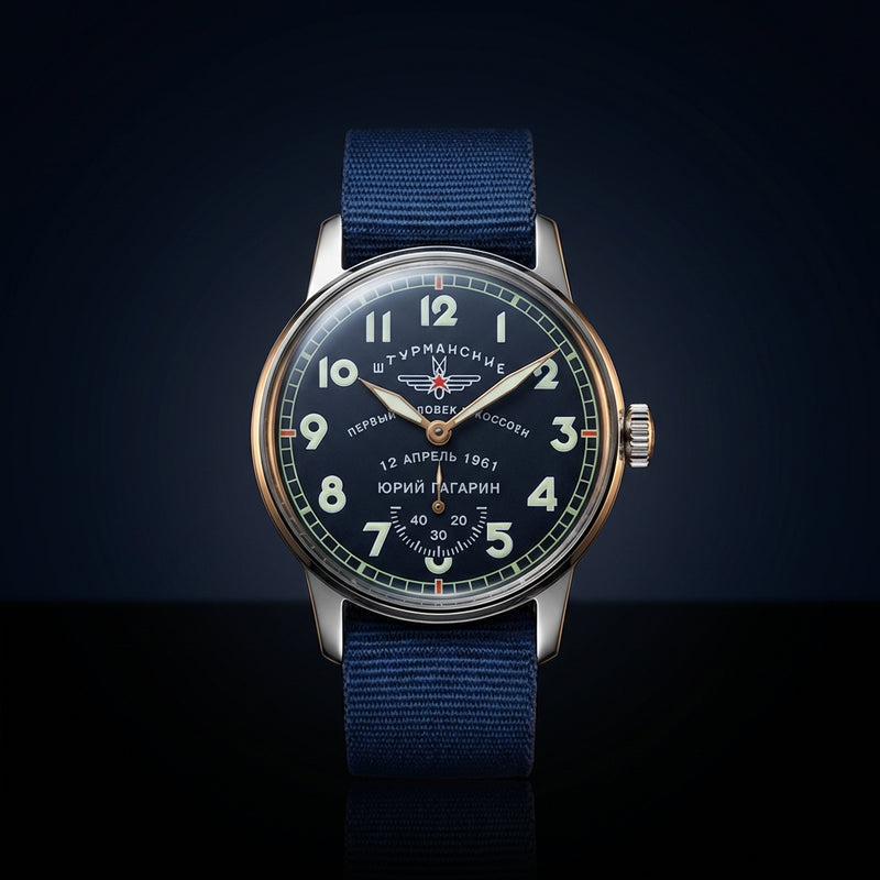 Shuttlemanskie Military Pilot Watch Small Seconds Hand-wound Mens Working