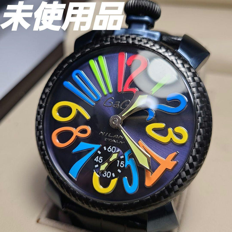 Gaga Milano Manuale 48mm Carbon Fiber Hand-wound Watch Luxury Mens Analog Wrist