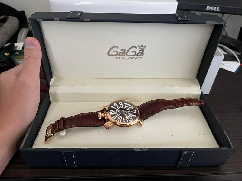 Manuale 48mm Swiss Mechanical Watch Mens Wristwatch Leather Band