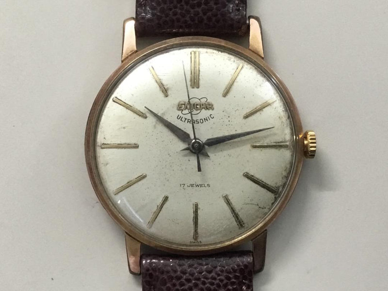 Enicar 1960s Vintage Hand-wound Watch Silver Dial Gold Tone Mechanical