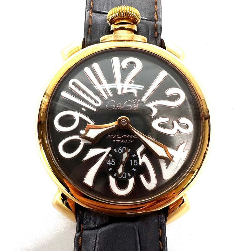 Gaga Milano Manuale 48mm Hand-wound Watch 5011.07s Mens Mechanical Wristwatch
