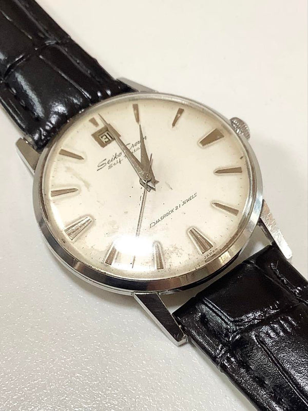 Crown Self-dater 12045 Used Watch Vintage Analog Wristwatch Collectible